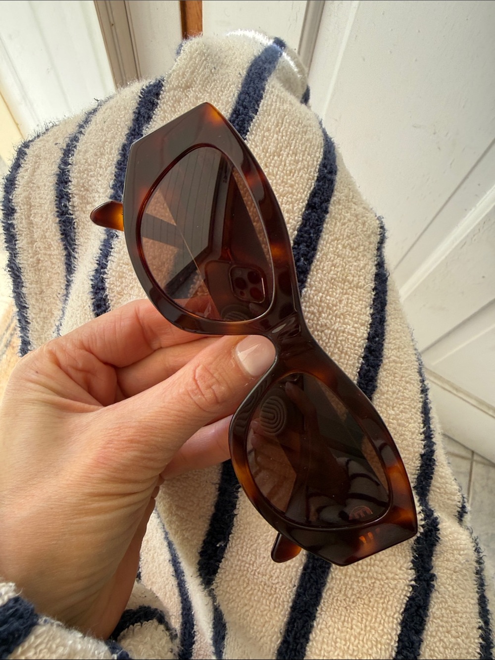 Celine Triomphe 55MM Geometric Havana Brown Sunglasses - Picture 8 of 8